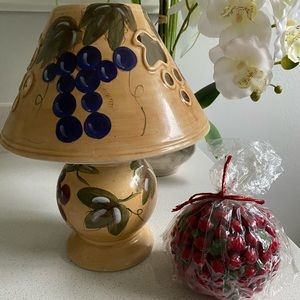 Crate&barrel cranberry candle with xtra tea light